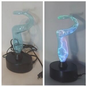 Lumisource Vintage Blue Spiral Sculptured Electra Lamp Plasma Motion Light
